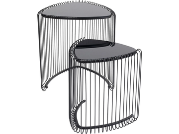 WIRE TRIANGLE - Triangular metal coffee table by KARE Design - view 2